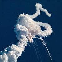 Picture of the Challenger disaster