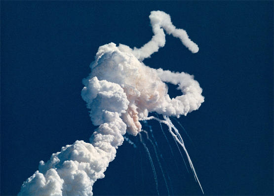 Picture of the Challenger disaster