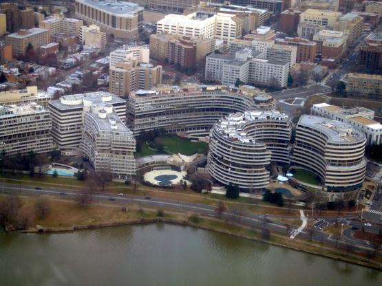 Picture of the Watergate Complex taken from a DC-9-80 inbound to Washington National Airport on January 8, 2006.